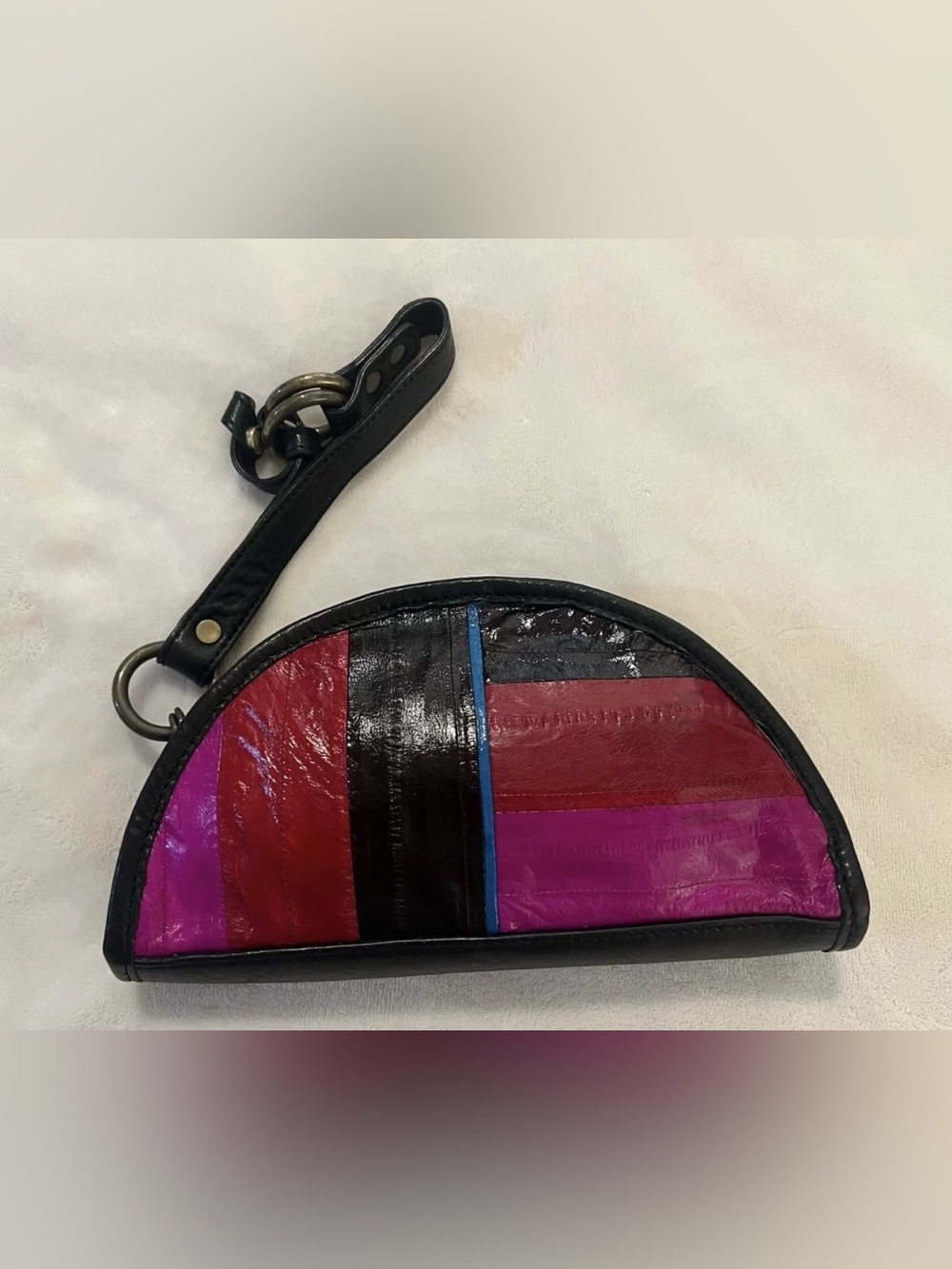 🩷 Hayden-harnett Wristlet Colorful Patchwork Leather Wristlet💚